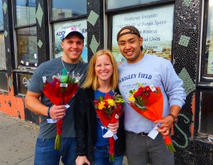 People smile when they receive flowers! 