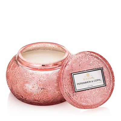 Voluspa Candle - Perisimmon & Copal Embossed Glass