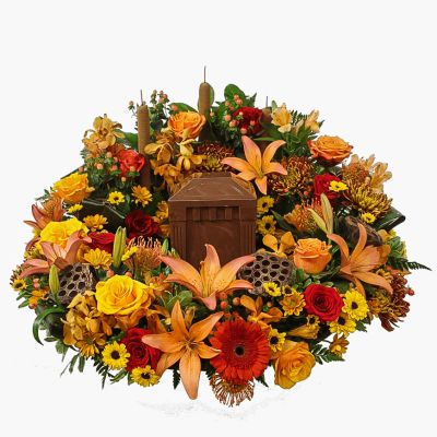 Urn Wreath - Vibrant Colors