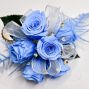 Forever Corsage - Blue Preserved Spray Roses