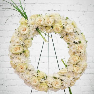 White Funeral Wreath