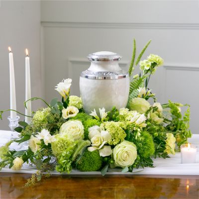 Green Photo & Urn Tribute