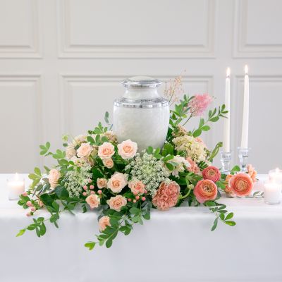 Pink Photo Urn Tribute