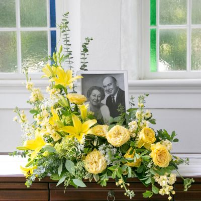 Yellow Photo Urn Tribute