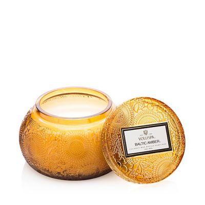 Voluspa Candle - Baltic Amber Embossed Glass 
