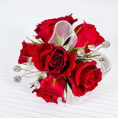 Coral Corsage & Bracelet :: Ashland Addison Florist Co.