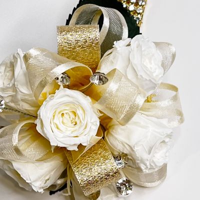 Forever Corsage - Ivory Preserved Spray Roses