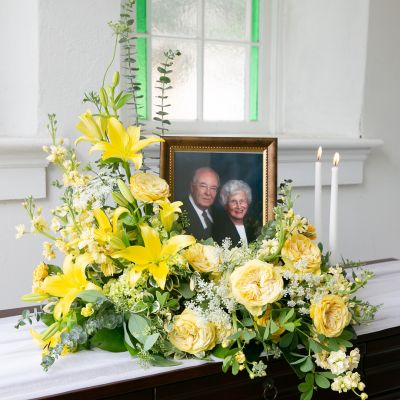 Yellow Photo Urn Tribute