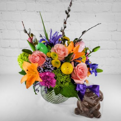 Happy Easter Bouquet with Chocolate Bunny