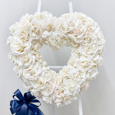 All The Bright Colors Heart Shaped Tribute Wreath