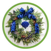 Blue Holiday Wreath