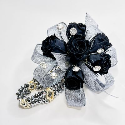 Forever Corsage - Black Preserved Spray Roses