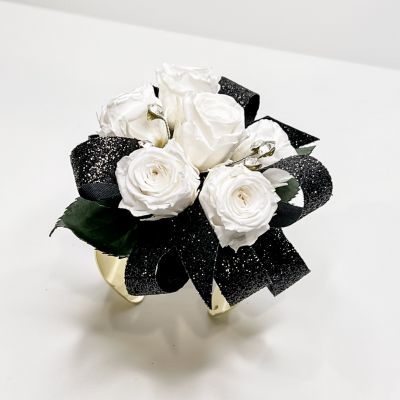 Forever Corsage - White Preserved Spray Roses