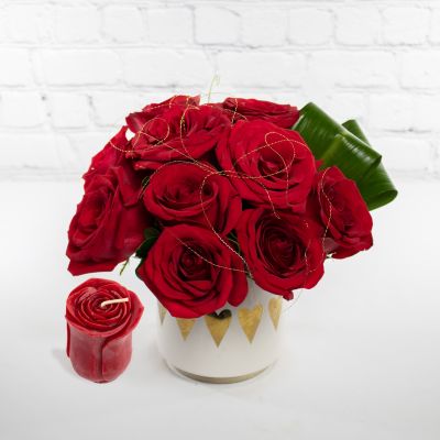 True Love Bouquet & Rose Candle