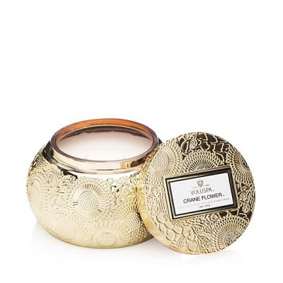 Voluspa Candle - Crane Flower Embossed Glass