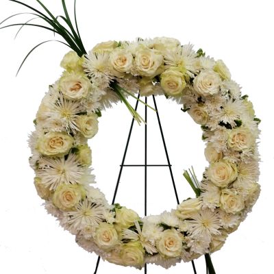 White Funeral Wreath - 22