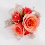 Coral Spray Rose Corsage & Bracelet