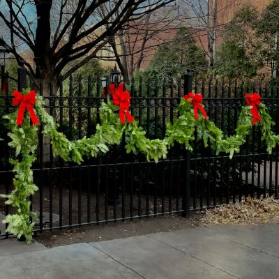 Decorated Holiday Garland with Ribbon - By the Foot